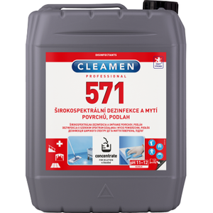 CLEAMEN 571 koncentrát širokospektrální dezinfekce a mytí povrchů a podlah 5 l