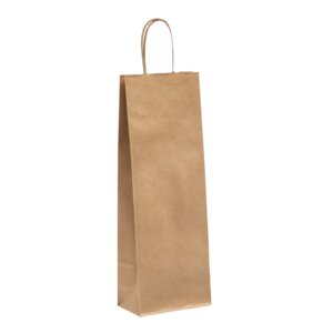 Papírová taška s krouceným uchem hnědá 14 x 8 x 39 cm